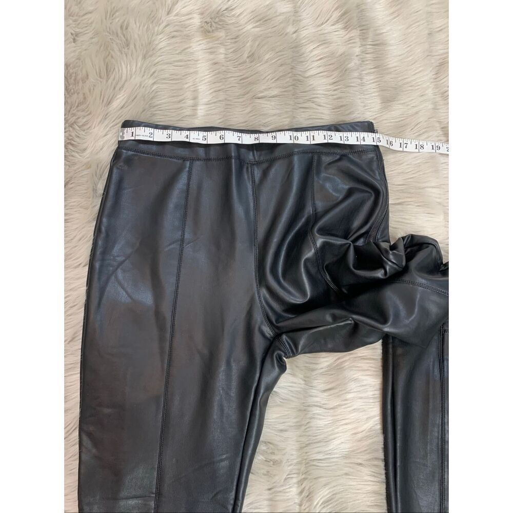 NWT TopShop Black  Faux Leather Pleated Skinny Pull-Up Lined Pants 14 - Picture 8 of 8